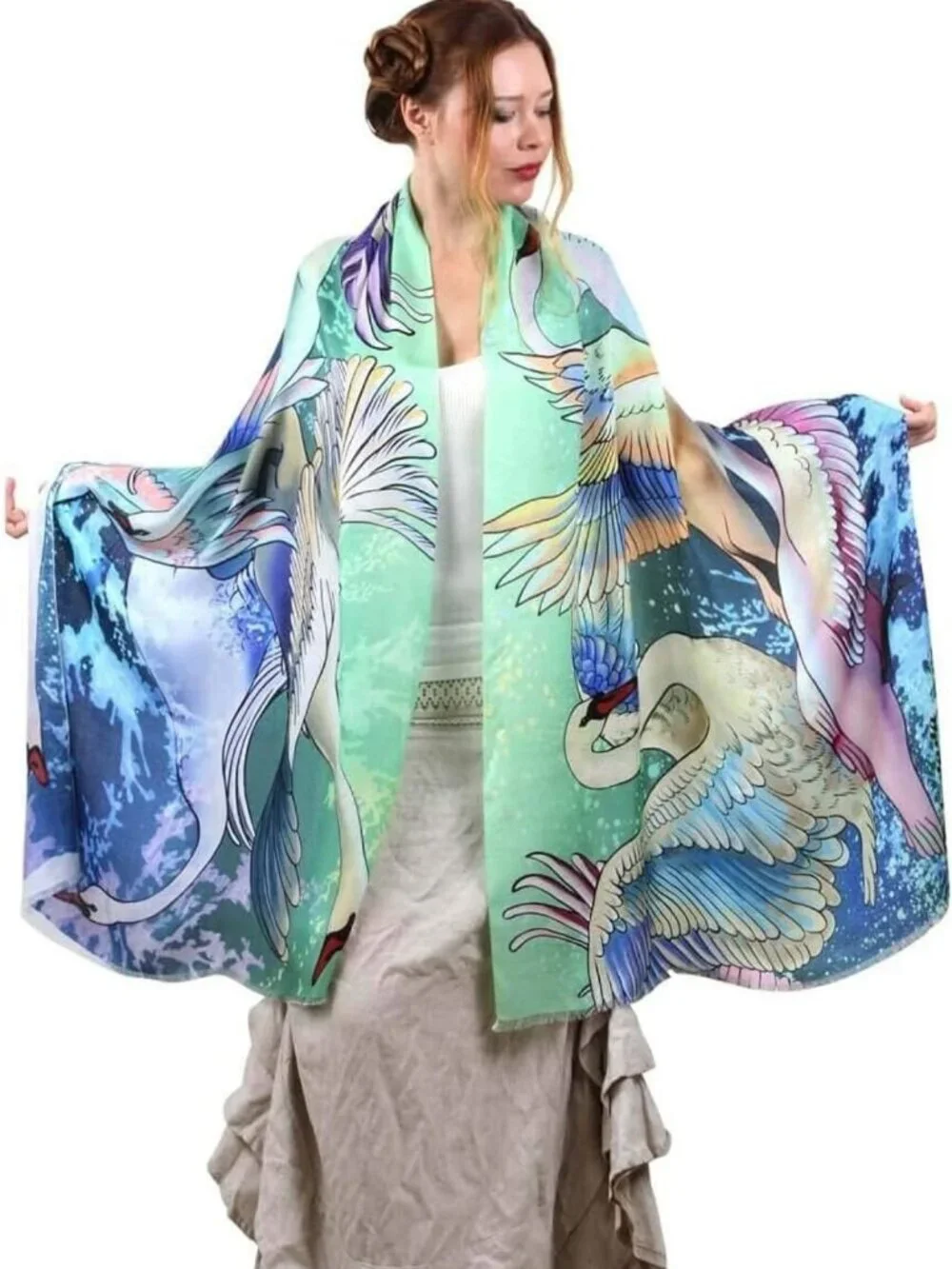 Hand-Painted Pure Cotton Scarves | Unique Digital Print Fashion Accessories